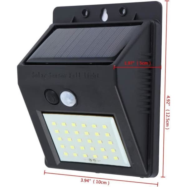 Solcellelampe - H-YEEU - 30 LED - IP65 Vandtæt - Bevægelsessensor - Udendørs
