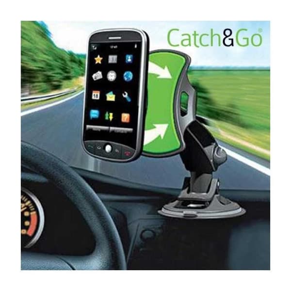 Universellt bildsupport - CATCH & GO - Smartphone - Sugkopp - Plast - Svart