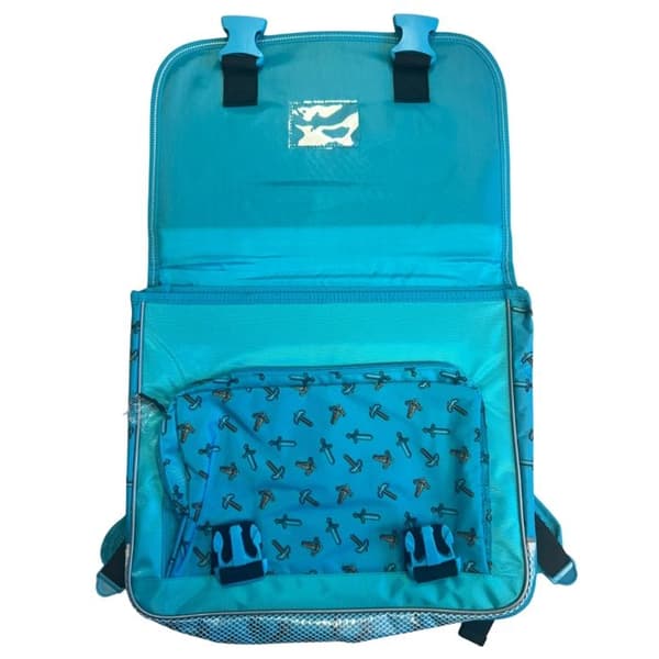 Minecraft Skuldertaske - 37 cm - Blå - 2 Rum - Polstrede Stropper Turkos