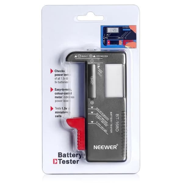 Batteritesteren - NEEWER - BT-168D - 9V og 1,5V - AA AAA C D LR44 - Kompakt digital