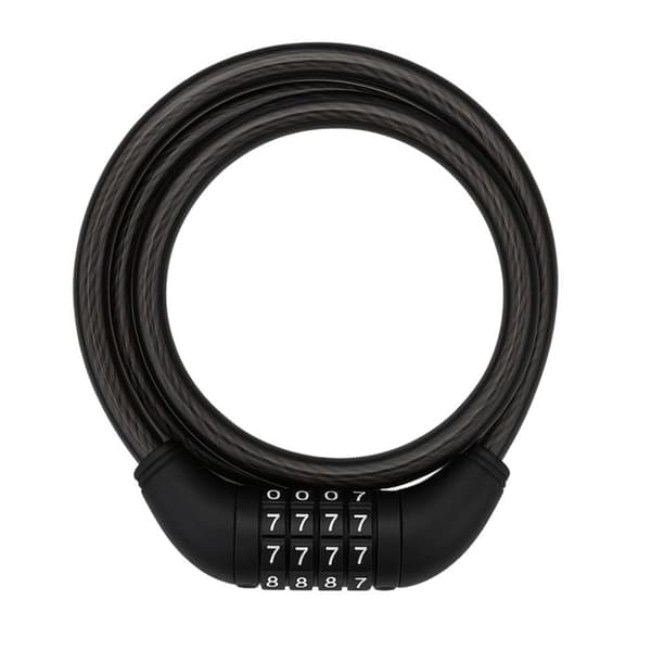 Koderad Cykellås 80 cm - 12 mm Robust Spiralkabel för Cykel, Motorcykel & Sparkcykel Svart