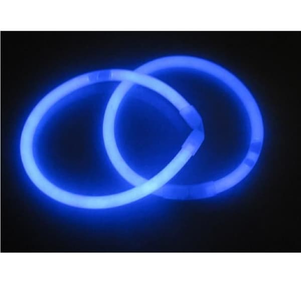 Lot 100 lysende armbånd fluorescerende rør Blå, rosa, grön