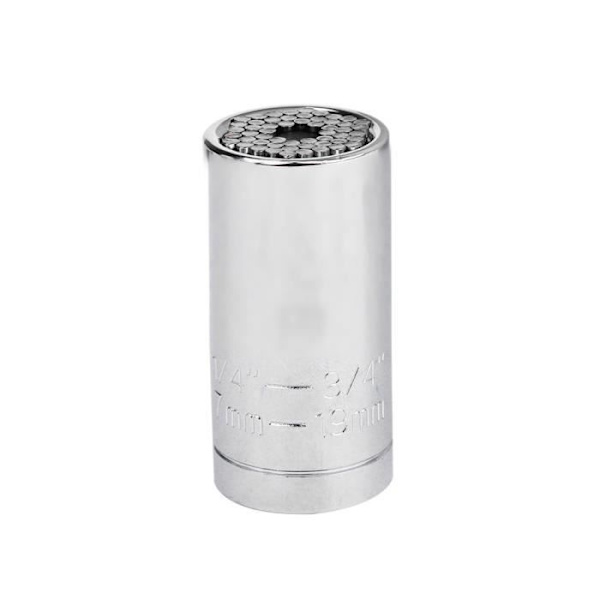 Magic Connecting Universal Hylsnyckel Socket Grip Borrverktygsadapter Silver