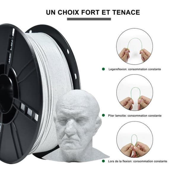 PLA+ filament 1,75 mm, hård og holdbar 3D-printer filament, +/- 0,02 mm, 1 kg spole (2,2 pund), egnet til de fleste