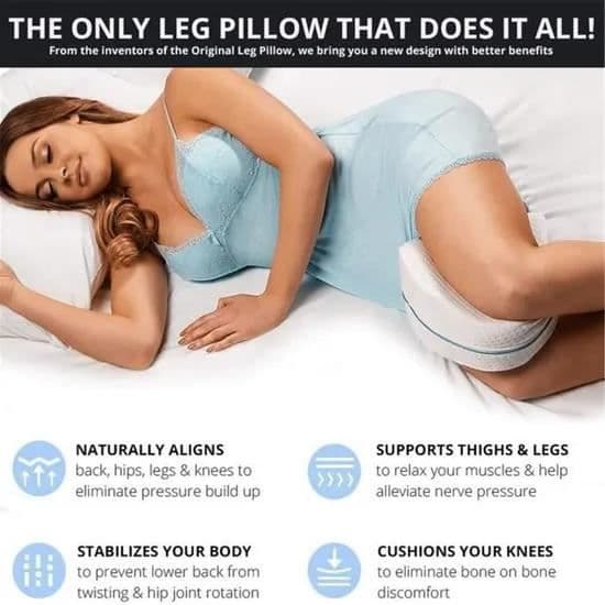 Benkudde Memory Foam Knäkudde för ergonomisk sömn lindrar smärta