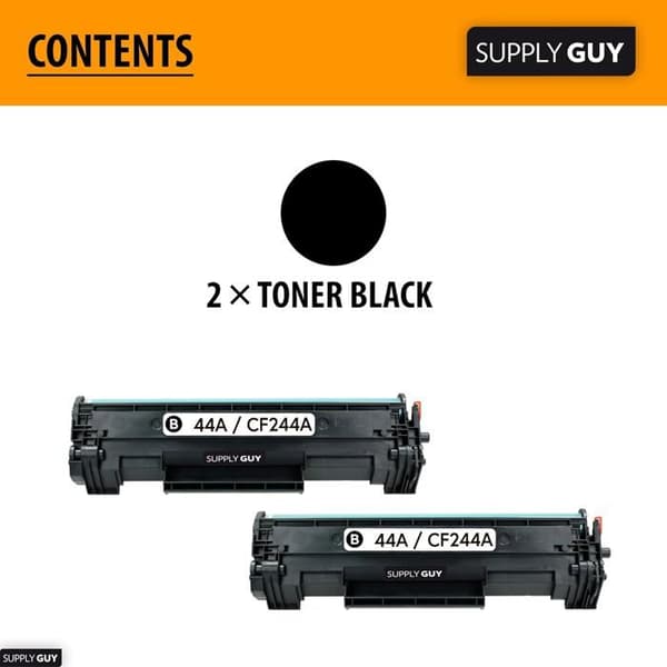 Kompatibel toner - WOOPSO - CF244A (HP 44A) - Sort - Pakke med 2 - 1000 sider (5% A4)