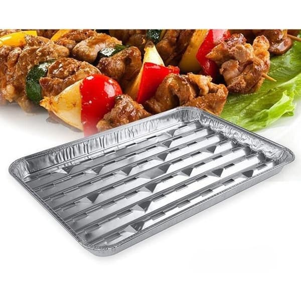 Aluminiumformar 35x22 cm 12-pack – Speciellt för grillning Silver
