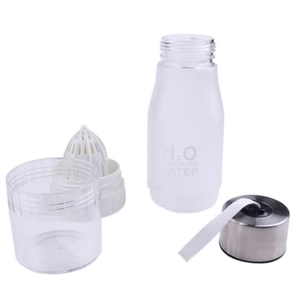 Vattenflaska - H2O - 650ml - Bärbar - Infuser - Vit Vit