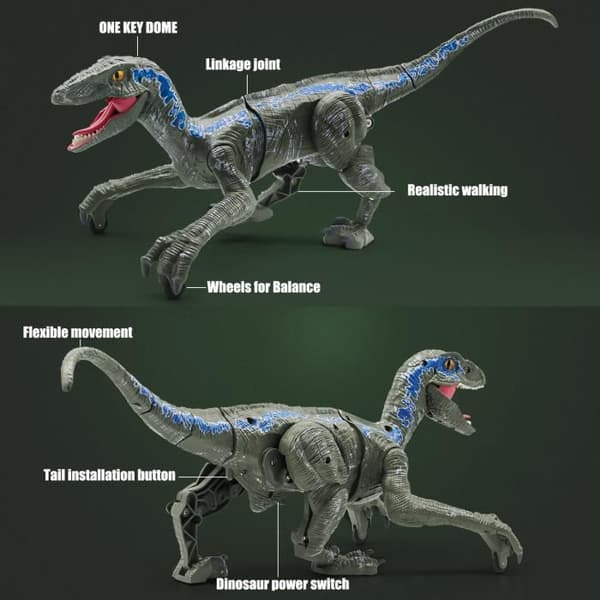 Fjernstyret legetøj - Dinosaur - Blå Raptor - 2.4G - Julegave - Barn Blå