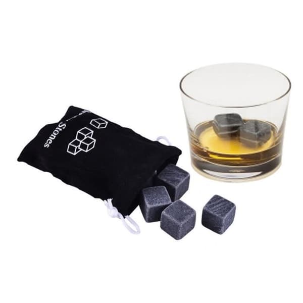 Iskuber för Whisky, kylstenar för vin, granit Whisky-stenar, Champagne 9 delar VIT