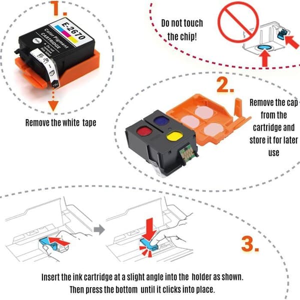 Bläckpatroner - WOOPSO - Epson 266 & 267 - Pack om 6 - Hög kvalitet - Smart chip