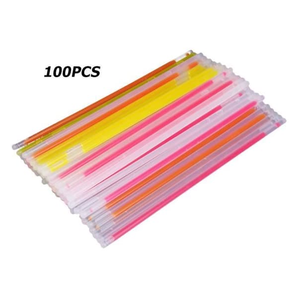 100 stk - Engangs fluorescerende armbånd, 100 stykker, lysstænger, dekoration, bærbare, Ikke til