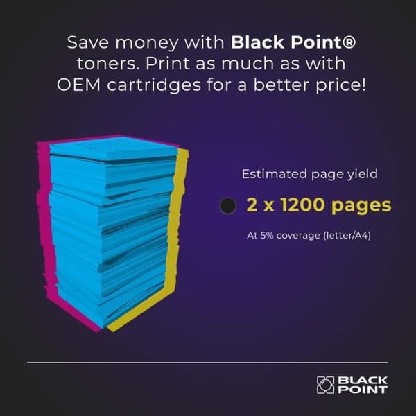 Toner Kompatibel - BLACK POINT - TN-2410 - 2 Patroner - Sort - Ydelse 3000 sider