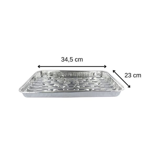 Sæt med 10 aluminiumsbakker 34 x 23 cm Fackelmann Grill Grå