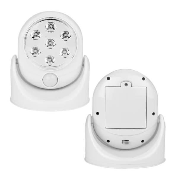 Säkerhetslampa - LED - Rörelsedetektor - 360° - Trådlös - Vit