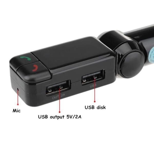 Langaton LCD Bluetooth -autotransmitteri FM MP3 A2DP Stereo Musiikkisoitin USB-lataus handsfree ISO Android