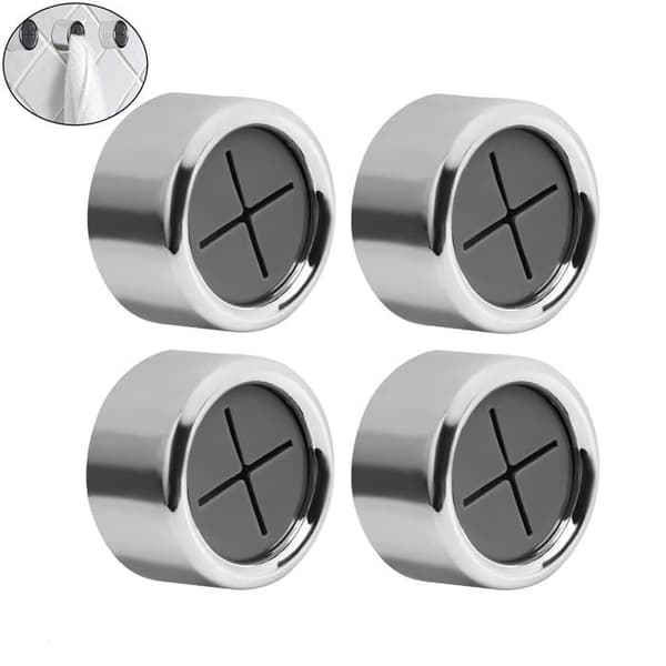 Handdukshängare - ZEMINPEOEL - Set om 4 - Silver - Plast - Väggmontering Pengar