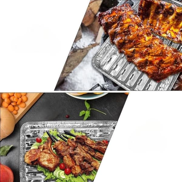 Aluminium Bakker 35x22 cm Sæt af 12 – Speciel til Grill Silver