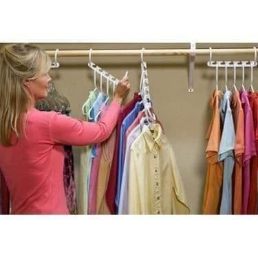 Pladsbesparende Bøjle - Magic Bøjle - Sæt af 8 - Hvid Farve - Plastik - Unisex Vit
