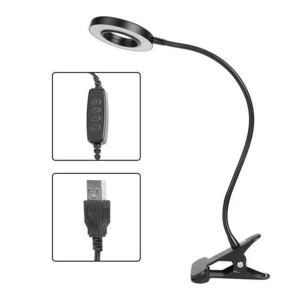 Skrivbordslampa - EJ.life - LED USB - Variabel intensitet - 3 belysningslägen - Samtida design