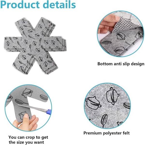Beskyttelse mod ridser - Sæt af 12 - Non-woven materiale - 3 størrelser - Håndvaskbare