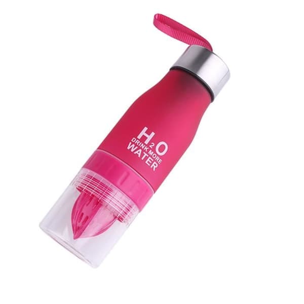 Vattenflaska - H2O - 650ml - Bärbar - Infuser - Rosa rosa