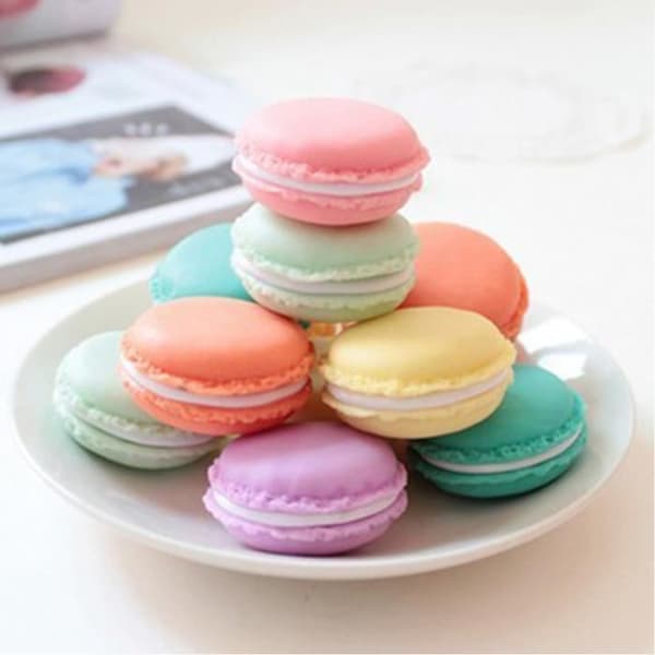 12 stk. Søde opbevaringsbokse Mini Macaron Smykker Øreringe Slik Farve Kasse Mode
