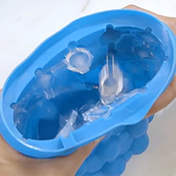 Isbitsform 2 i 1 - Ice Cube Maker Genie - Upp till 120 isbitar - Silikon - Dubbelkammare platsbesparande