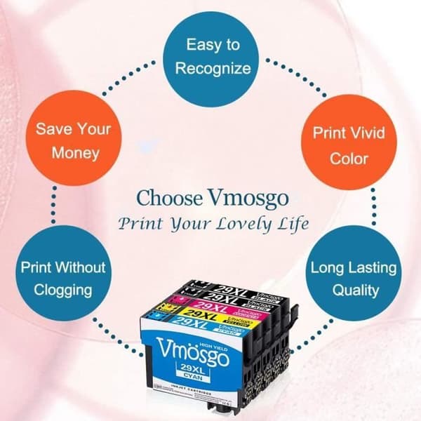 Kompatible patroner - VMOSGO - Epson 29 XL - 5 stk. - Stor kapacitet - Multi-farver