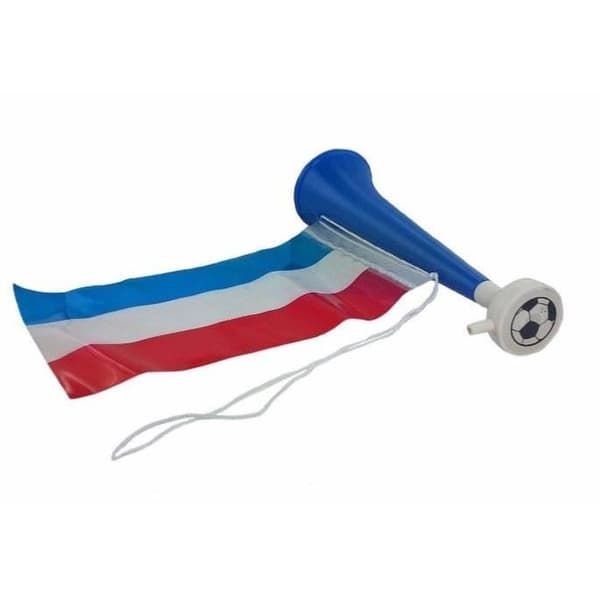 SÆT AF 3 SUPPORTERTRUMPETER MED FRANKRIG FLAG blå Vit Röd