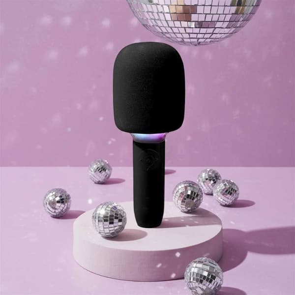 Lysende 2-i-1 mikro karaoke højttaler Svart