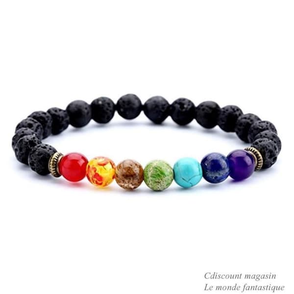 Armbånd - 7 Chakra - Naturlig Sten - 8mm - Elastisk - Kvinde