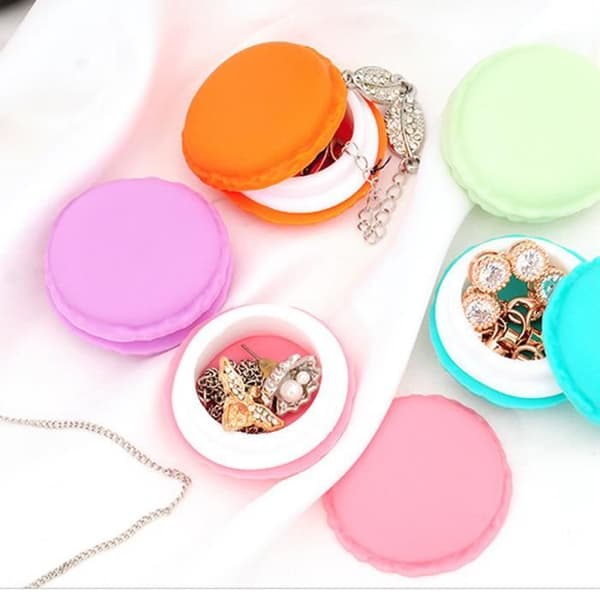 12 stk. Søde opbevaringsbokse Mini Macaron Smykker Øreringe Slik Farve Kasse Mode