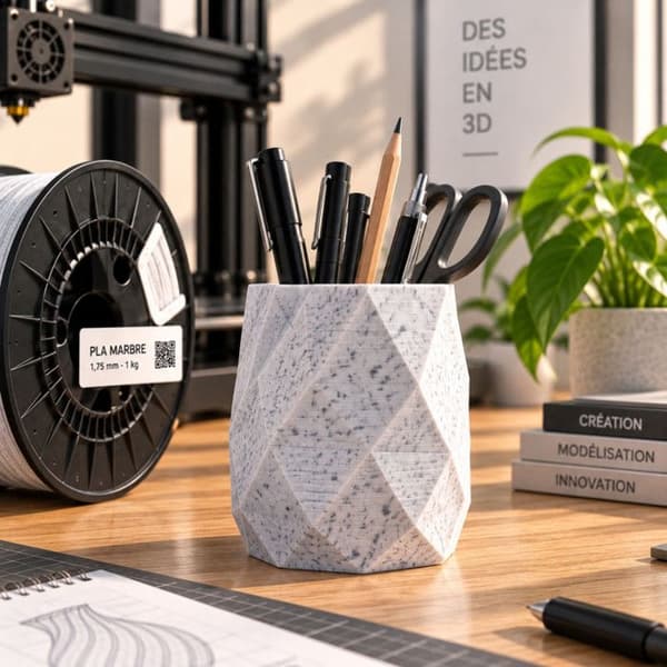 Filament PLA - OQONOS - Marmor 1,75 mm 1 kg - 1,75 mm - Grå marmor - 190-230°C