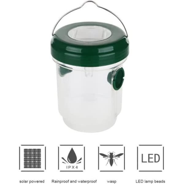 2-pack soldrivna getingfällor Vattentäta för utomhus, säkra bifällor, giftfria, bålgetingsfällor Re[303]