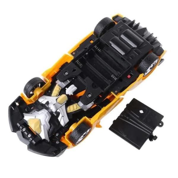 Fjernstyret bil - FOLAY - Transformers - 1:18 - Én-knaps transformation - 360° gul
