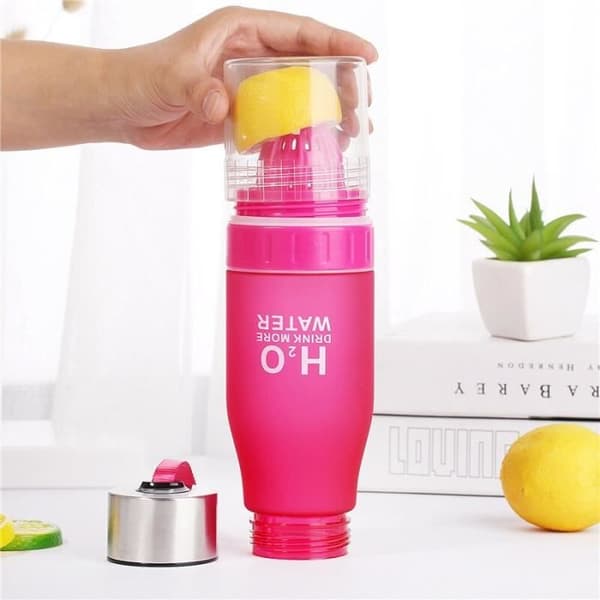 Isoleret flaske - 650ml - Infuser - Orange - Plastik Apelsin