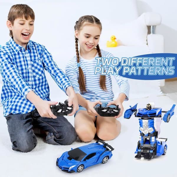Fjärrstyrd bil - RQIURPN - Transformabel robot - Skala 1:18 - LED-lampor - För barn 3-10 år