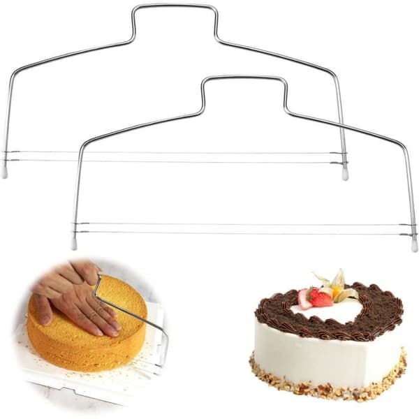 Kagekniv - HAWUJ - 2 justerbare dele - Rustfrit stål - 8 niveauer - Tandet tråd