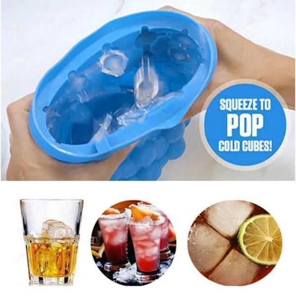 Ice Cube-bricka Ice Cube Maker Silikonformar Ice Hink Ice Cube Maker 2 i 1 Ice Cube Silikonformar Ice Hink Ice Cub Aa21116