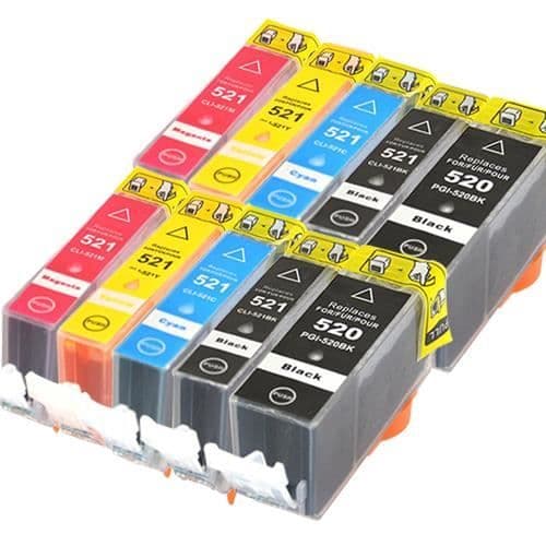 Kompatible blækpatroner Canon PGI-520-CLI-521 - Pakke med 10
