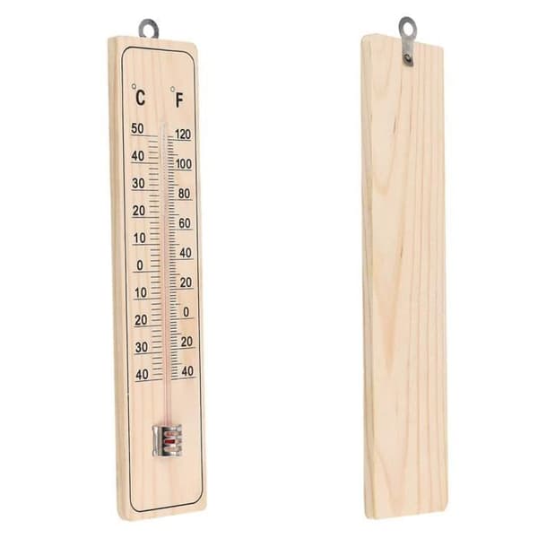 Vægtermometer - Sæt af 5 - Bæredygtigt træ - -40°C til 50°C - 21,5 cm x 4,8 cm Trä