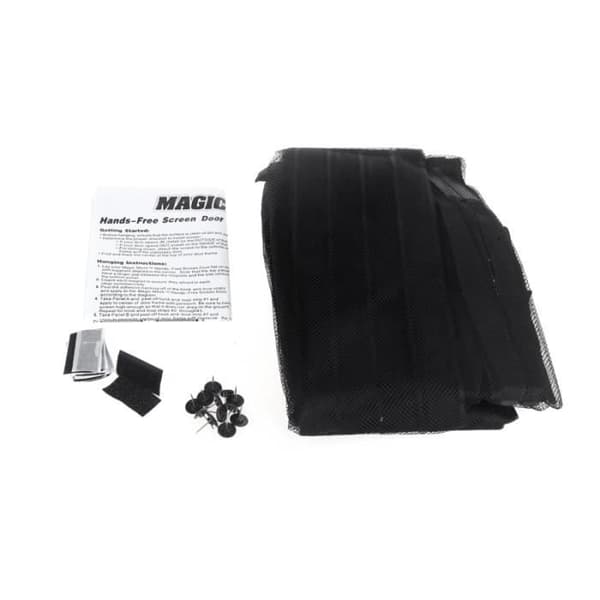 Myggenetdør - Håndfri - Sort - 210x100 cm - 8 magneter - Magnetisk montering