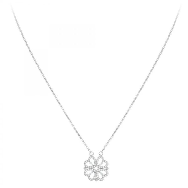 Collier - SC Crystal - Kløver - Rustfrit stål - Glitrende krystaller - Guld dina pengar