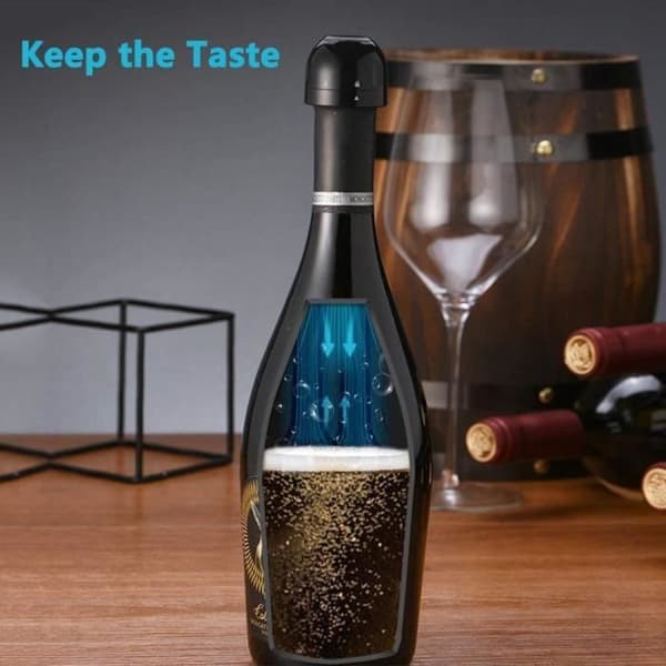 Champagnepropper 4 Stk, Genanvendelig Mousserende Vinprop, Flaskepropper til Vin Samling A208