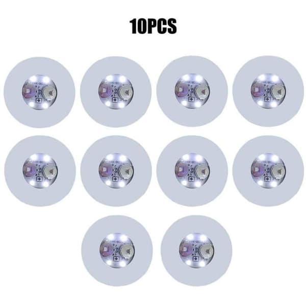 LED-lysende coasters - Faderr - Sæt af 10 - Runde - Hvid - 3 lysindstillinger Vit