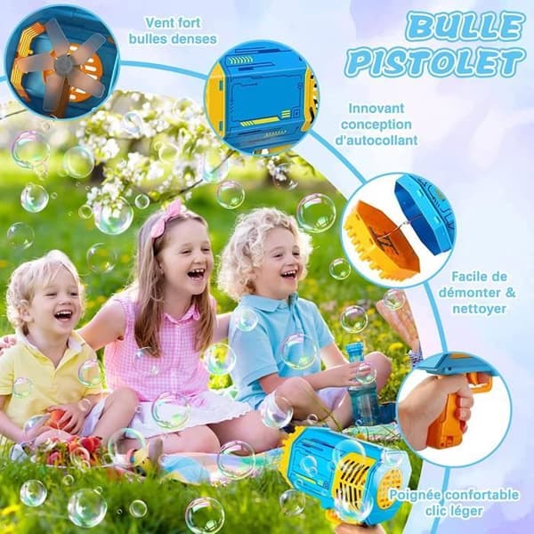Bubbelmaskin - MARSEE - Bubbelpistol - 69 hål - 500 bubblor/slag - Vit