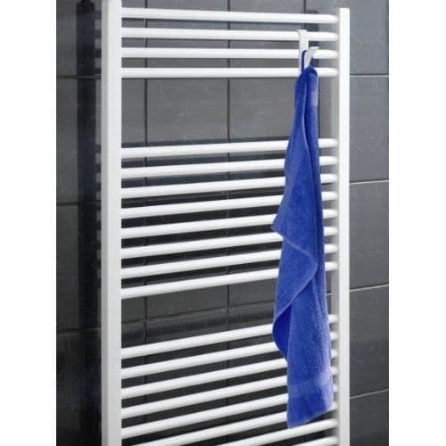 Krokar - WENKO - Set om 2 - Vit plast - Mått 2,5x10,5x7 cm - Badrumsaccessoarer Vit