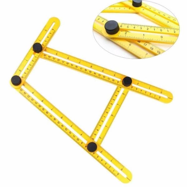 Mätverktyg - Vinkelhake - Plast - 25 cm - Gul - Multifunktionell Gul