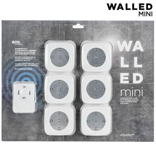 Spots LED - WalLED - Mini - Fjärrkontroll - Förpackning med 6 - Vit - Inomhus